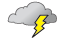 Humid with a thick cloud cover; a thunderstorm or two in the afternoon