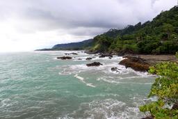 The view from Amancio rock at Dominicalito Beach as the tide comes in on August 14, 2013.