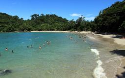 With its white sand and calm blue water, Manuel Antonio Beach is the most popular location inside the national park, taken on June 30, 2013.