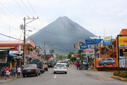 Arenal Volcano view from La Fortuna downtown on July 1, 2007.