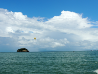 parasailing in the distance 
 - Costa Rica