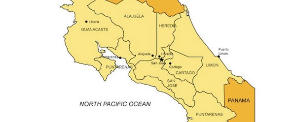 Provinces Of Costa Rica Map Provinces of Costa Rica