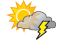 Partly sunny and humid with a couple of thunderstorms, especially late in the day